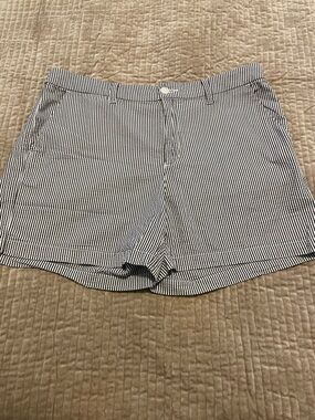 a new day Navy & White Striped Bermuda Shorts